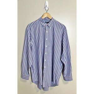 Polo Ralph Lauren Vtg Yarmouth Striped Button Down Shirt Men's‎ Sz 17 34/35